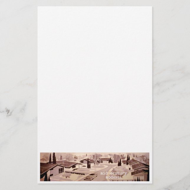 Modern arkitektur för Midcentury Brevpapper (Framsida)