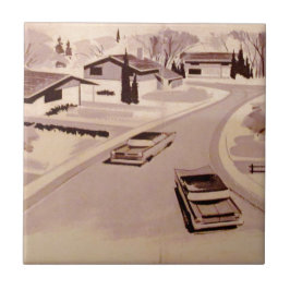 Modern arkitektur för Midcentury Kakelplatta