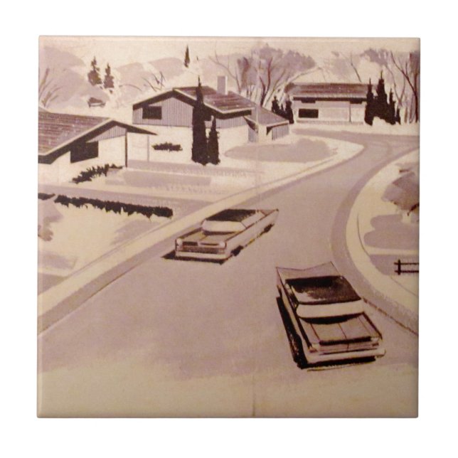 Modern arkitektur för Midcentury Kakelplatta (Framsidan)