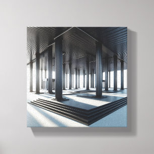 Modern arkitektur i nystil - 3D-perspektiv Canvastryck