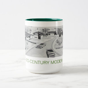 Modern arkitekturmugg för Midcentury Två-Tonad Mugg