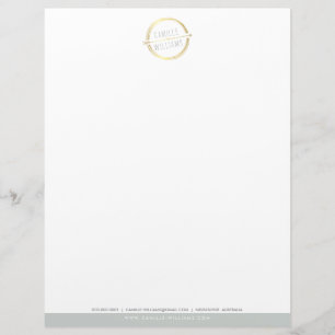 MODERN ARROW LOGOTYP guld foil rustic hand plockad Brevhuvud