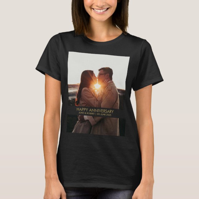 Modern årsfoto kärlek t shirt (Framsida)