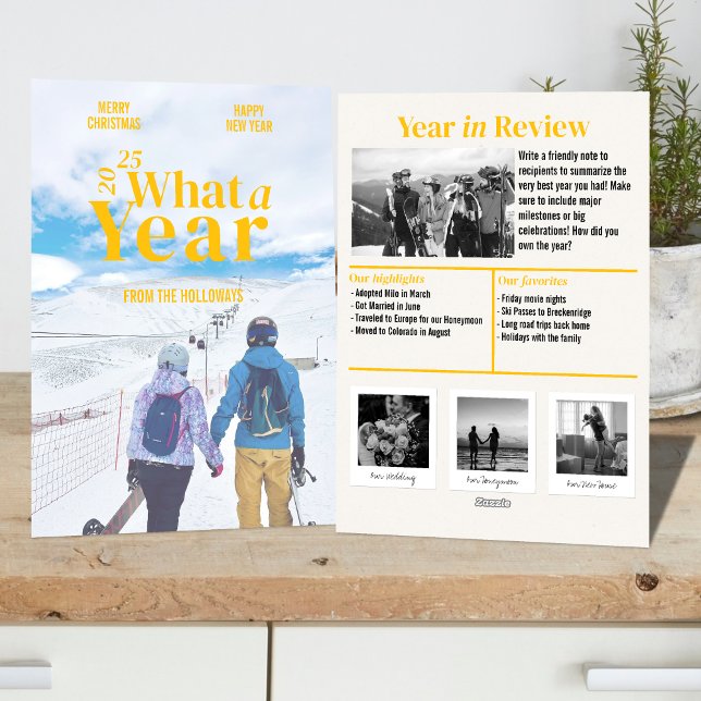 Modern årstid i Helgdag Granska fotokort Julkort (Celebrate your one-of-a-kind 2025 with this bold and modern holiday photo card.)