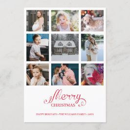 Modern årstid i recension 9 Photo Collage-Helgdag Inbjudningar