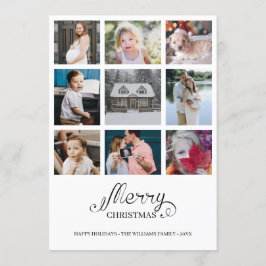 Modern årstid i recension 9 Photo Collage-Helgdag Inbjudningar