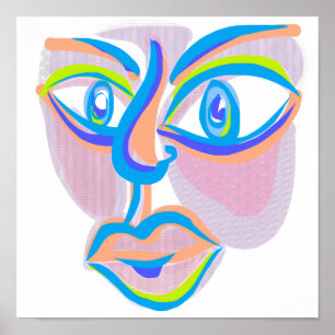 Modern Art Abstrakt Ansikte Poster