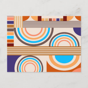 Modern Art Abstrakt Faux Bauhaus Mönster Vykort