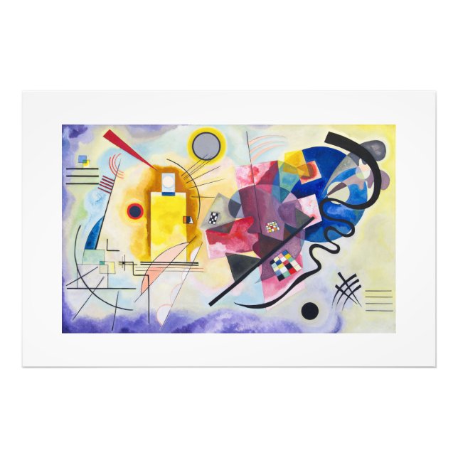 Modern Art Abstrakt Kandinsky Gult Red Blue Fototryck (Framsidan)