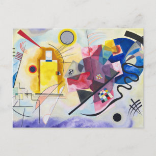 Modern Art Abstrakt Kandinsky Gult Red Blue Helg Vykort