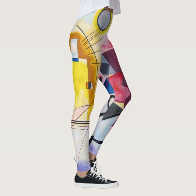 Modern Art Abstrakt Kandinsky Gult Red Blue Leggings (Höger)