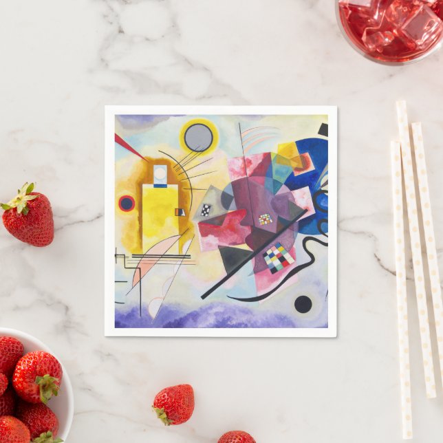 Modern Art Abstrakt Kandinsky Gult Red Blue Pappersservett (Insitu)