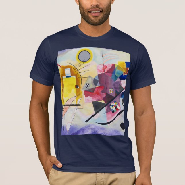 Modern Art Abstrakt Kandinsky Gult Red Blue T Shirt (Framsida)