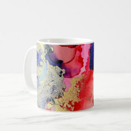 Modern Art Blue Guld Kaffemugg