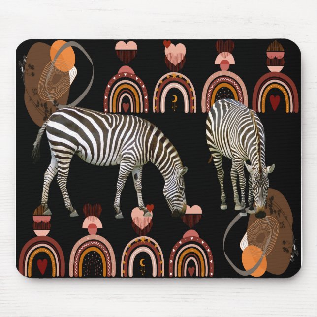 Modern Art Boho Bohemian Animals Rainbows Zebras  Musmatta (Framsidan)