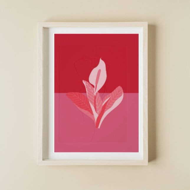 Modern Art Calla Lily Red Rosa Poster (Skapare uppladdad)