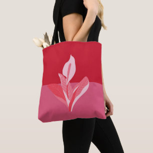Modern Art Calla Lily Red Rosa Tygkasse