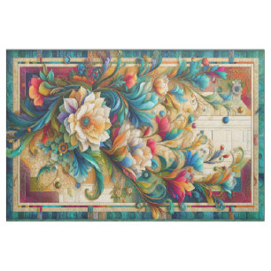 Modern Art Cheater Quilt Blommigt Panel Tyg
