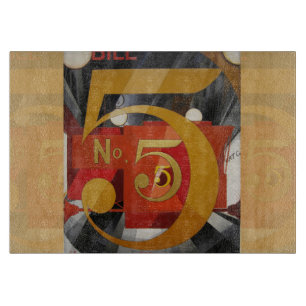 Modern Art Cubist Demuth Figur 5 i Guld