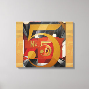 Modern Art Cubist Demuth Figur 5 i Guld Canvastryck
