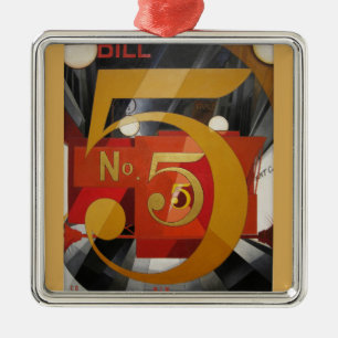 Modern Art Cubist Demuth Figur 5 i Guld Julgransprydnad Metall