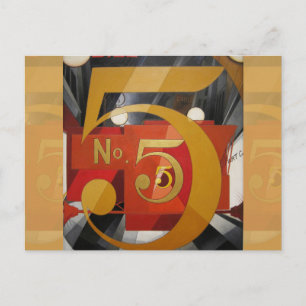 Modern Art Cubist Demuth Figur 5 i Guld Vykort