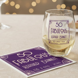 Modern Art Deco 50 and Fabulous Birthday Pappersservett