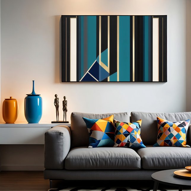 Modern Art Deco Abstrakt Vertikala Linjer Poster (Skapare uppladdad)