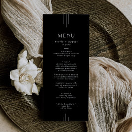 Modern Art Deco Black Bröllop Menu / EVERLY Suite Meny