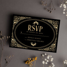 Modern Art Deco Black och Faux Guld