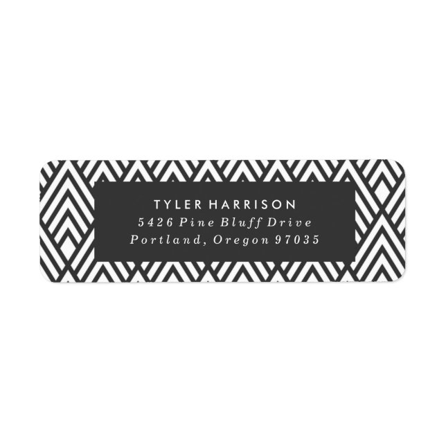 Modern Art Deco | Examensadressetiketter Returadress Etikett (Framsidan)