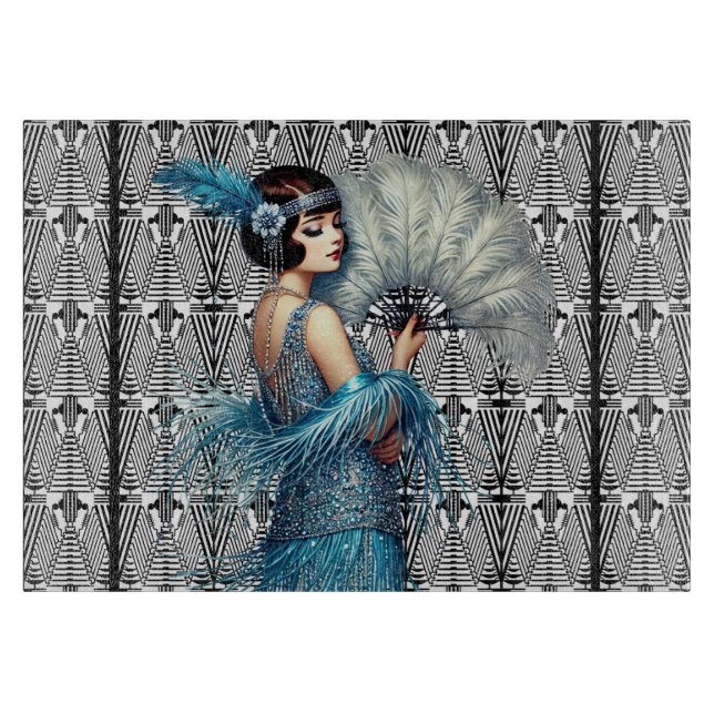 Modern Art Deco Flapper Skärbräda (Framsidan)