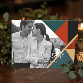 Modern Art Deco Geometric Save The Date Card Inbjudningar