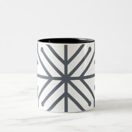 Modern Art Deco Geometrisk Teknisk Kretsmönster Två-Tonad Mugg