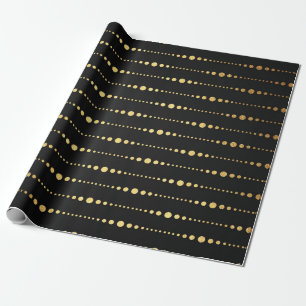 Modern Art Deco Golden Black Drop Vip Presentpapper