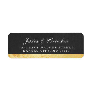 Modern Art Deco Guld Bröllop-adressetikett för åte Returadress Etikett
