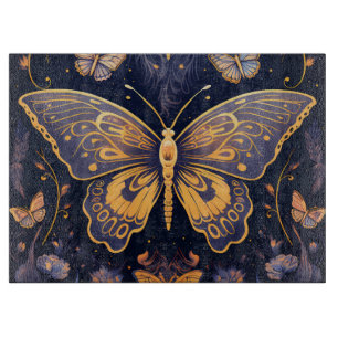 Modern Art Deco Lila Blue Guld Butterfly