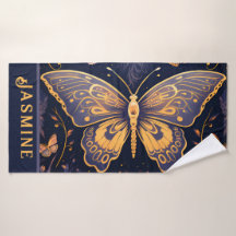 Modern Art Deco Lila Blue Guld Butterfly