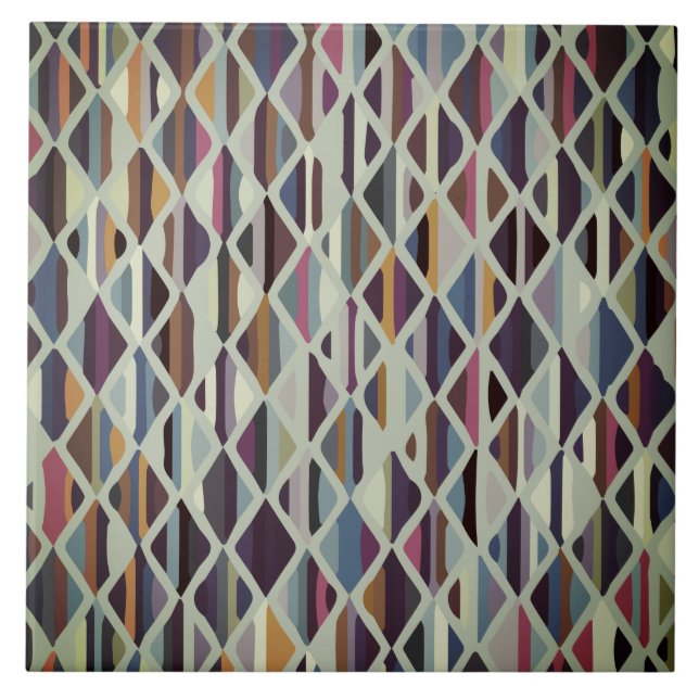 Modern Art Deco Multi-färg Kakelplatta (Framsidan)