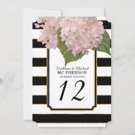 Modern Art Deco Stil Hortensia Falskt Guld Randigt Inbjudningar