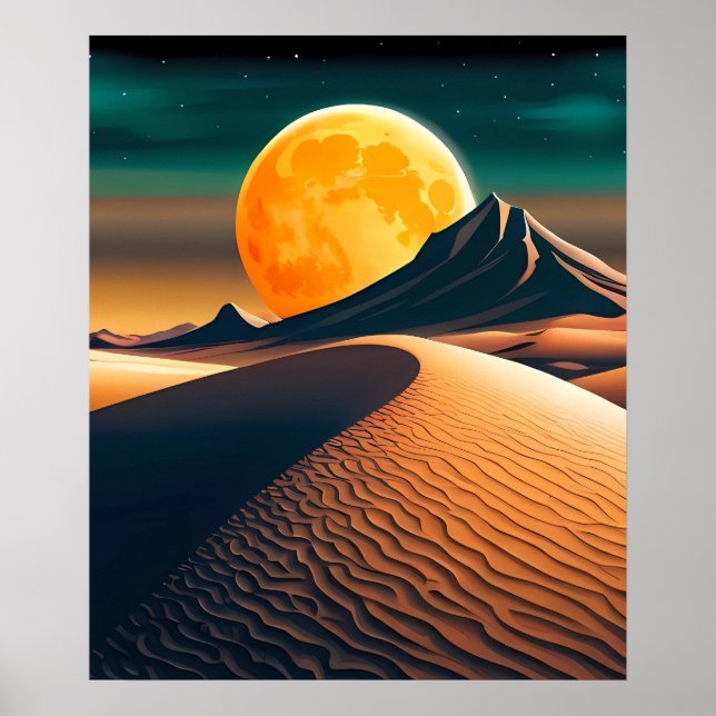 Modern Art Dune Space liggande Poster (Framsidan)
