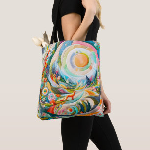 Modern Art Embroiderad Se Vår landskap Tygkasse