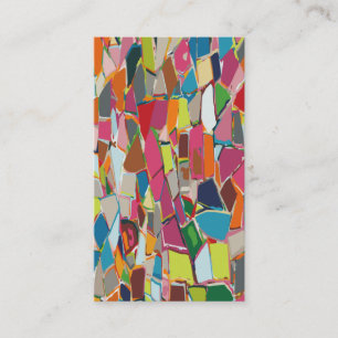 Modern Art Geometric Deco Multi-färg Visitkort