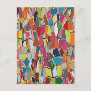 Modern Art Geometric Deco Multi-färg Vykort