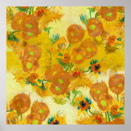 Modern Art Gult Orange Sunblommor Oljemålning Poster