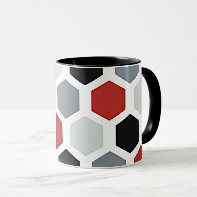 Modern Art Hexagon Mönster Mugg (Framsida höger)