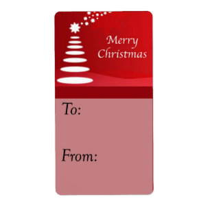 Modern Art Julgran på Red Gift Märkre Fraktsedel