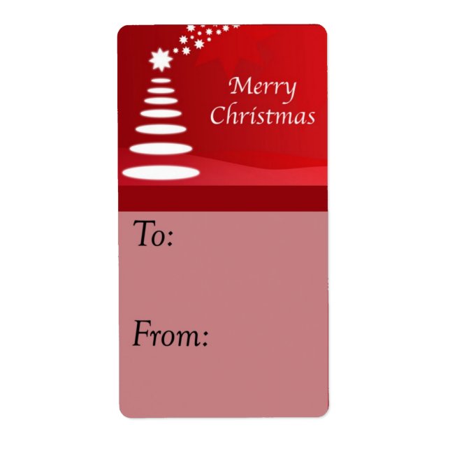 Modern Art Julgran på Red Gift Märkre Fraktsedel (Framsidan)