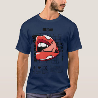 Modern Art Läppavtryck Läppstift Märke flicka T Shirt