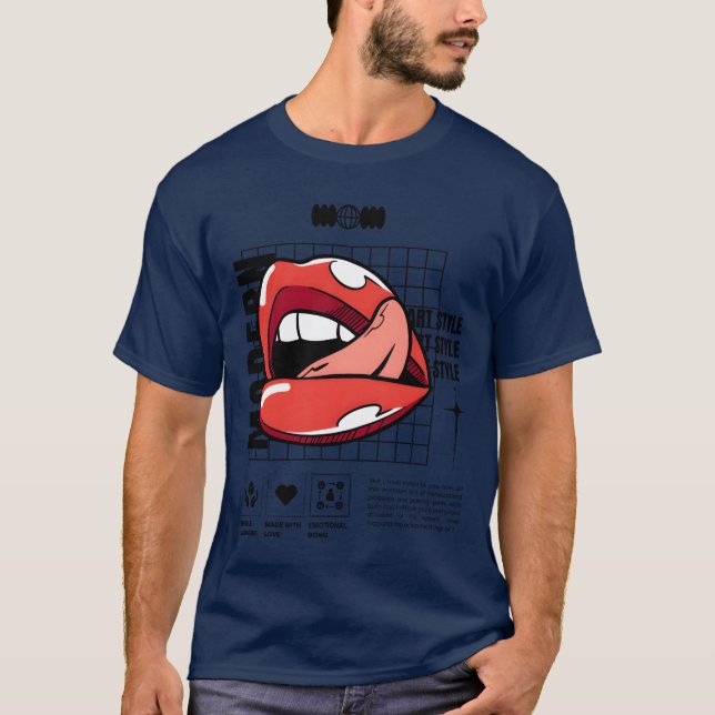 Modern Art Läppavtryck Läppstift Märke flicka T Shirt (Framsida)